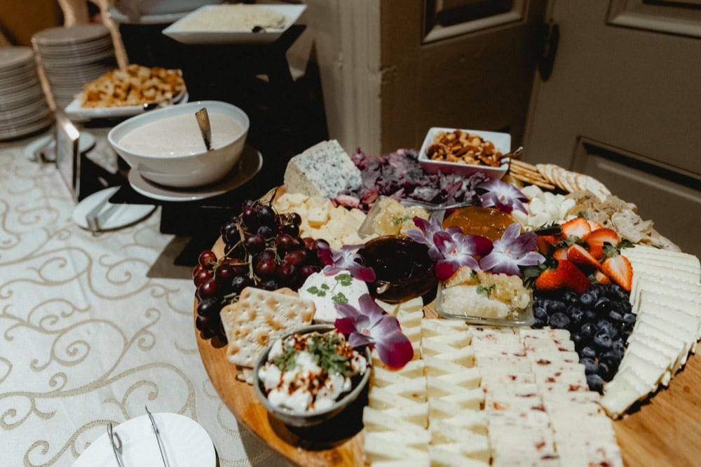 Wedding cheese and fruit platter in New Orleans.