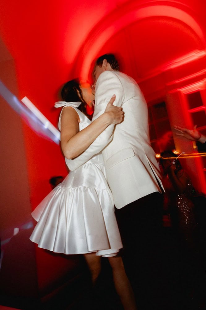 Bride and groom dancing at a New Orleans wedding reception.